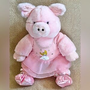 Build a Bear Pink Pig Ballerina Ballet Soft Plush 18" Stuffed Animal Toy EUC LN